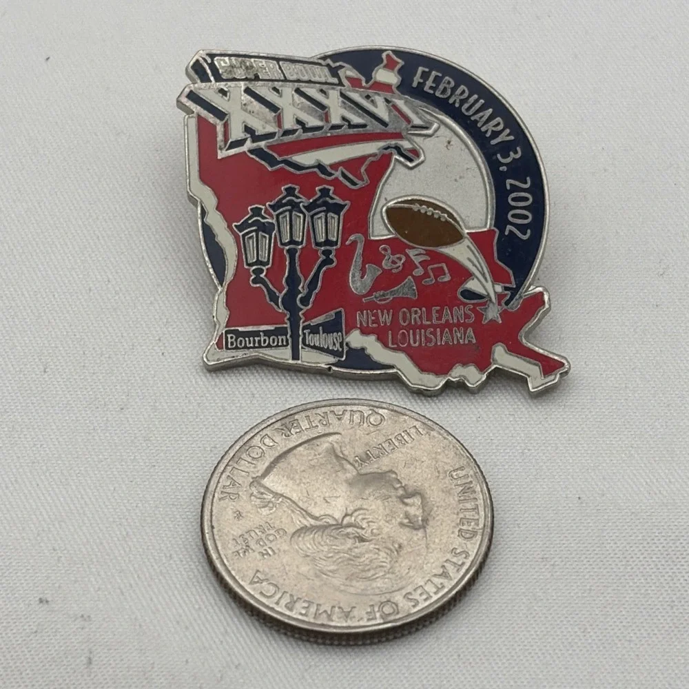 Super Bowl XXXVI NFL New Orleans Louisiana Bourbon Street Football Hat Pin